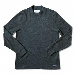 Abercrombie Fitch Mock Neck Long Sleeve Speckled Charcoal Gray Soft Tee‎ Shirt